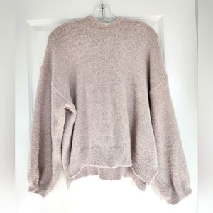 Grace & Lace cozy taupe frizzy knit hoodie size Small